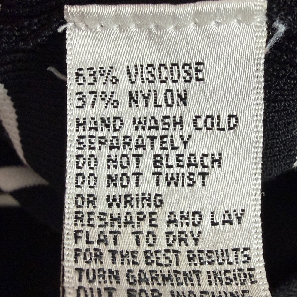 Rossi Classic Striped 3/4 Sleeve Boat Neck Nylon Blend Knit Top XL Black White - Picture 12 of 13